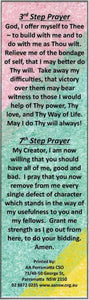 Bookmark- 3rd and 7th Step Prayer (Watercolour Background)