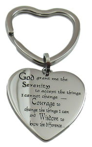 Heart Shaped Serenity Prayer Key Ring