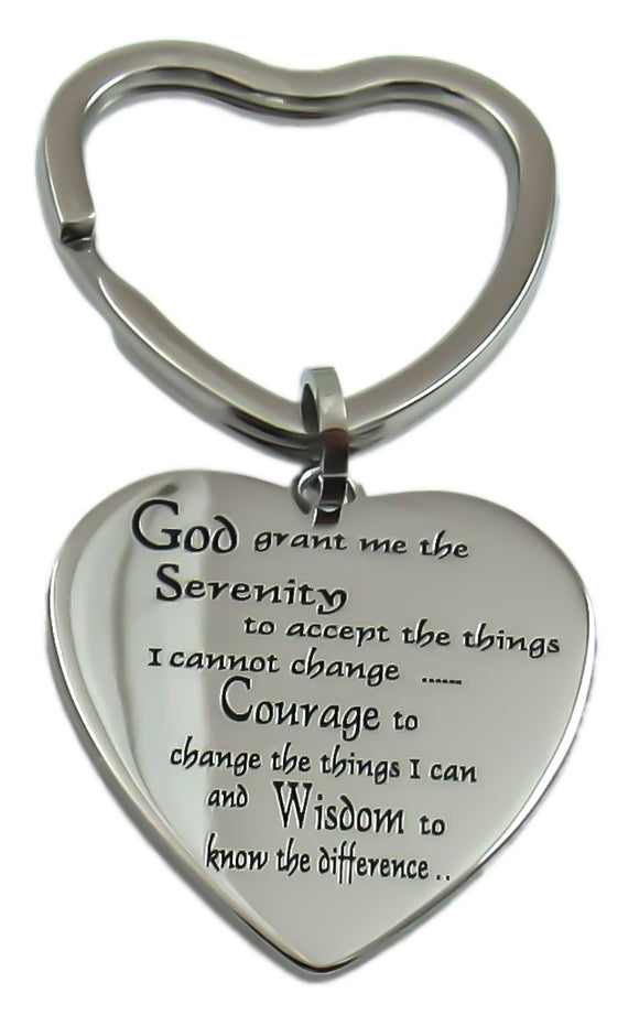 Heart Shaped Serenity Prayer Key Ring