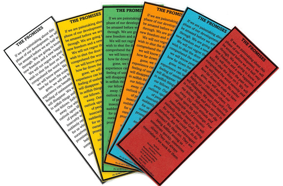 Bookmark- 12 Promises of Alcoholics Anonymous (Colour may vary)