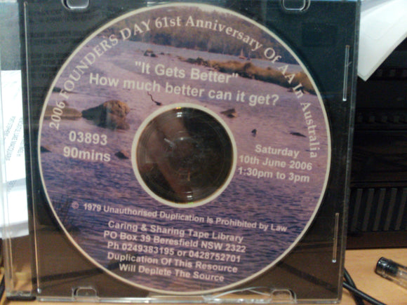 2006 Founders Day 61st Anniversary of AA in Australia  Audio CD