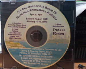 The General Service Board of Alcoholics Anonymous Australia Audio CD Track B
