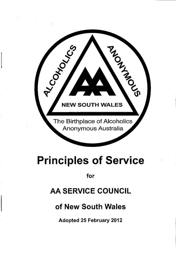 Principles of Service: 2012